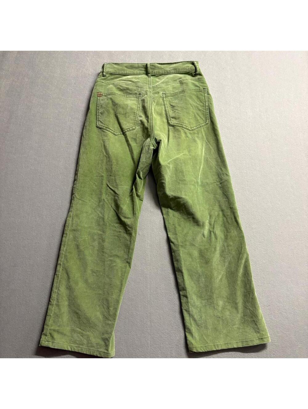 BDG Urban Outfitters Corduroy Pants Womens 28 Green High Rise Wide Leg Cropped - Picture 8 of 10